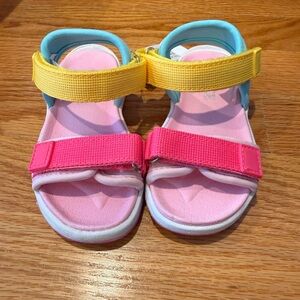 The Children's Place Pink, Yellow & Aqua Kids Adjustable Sandals